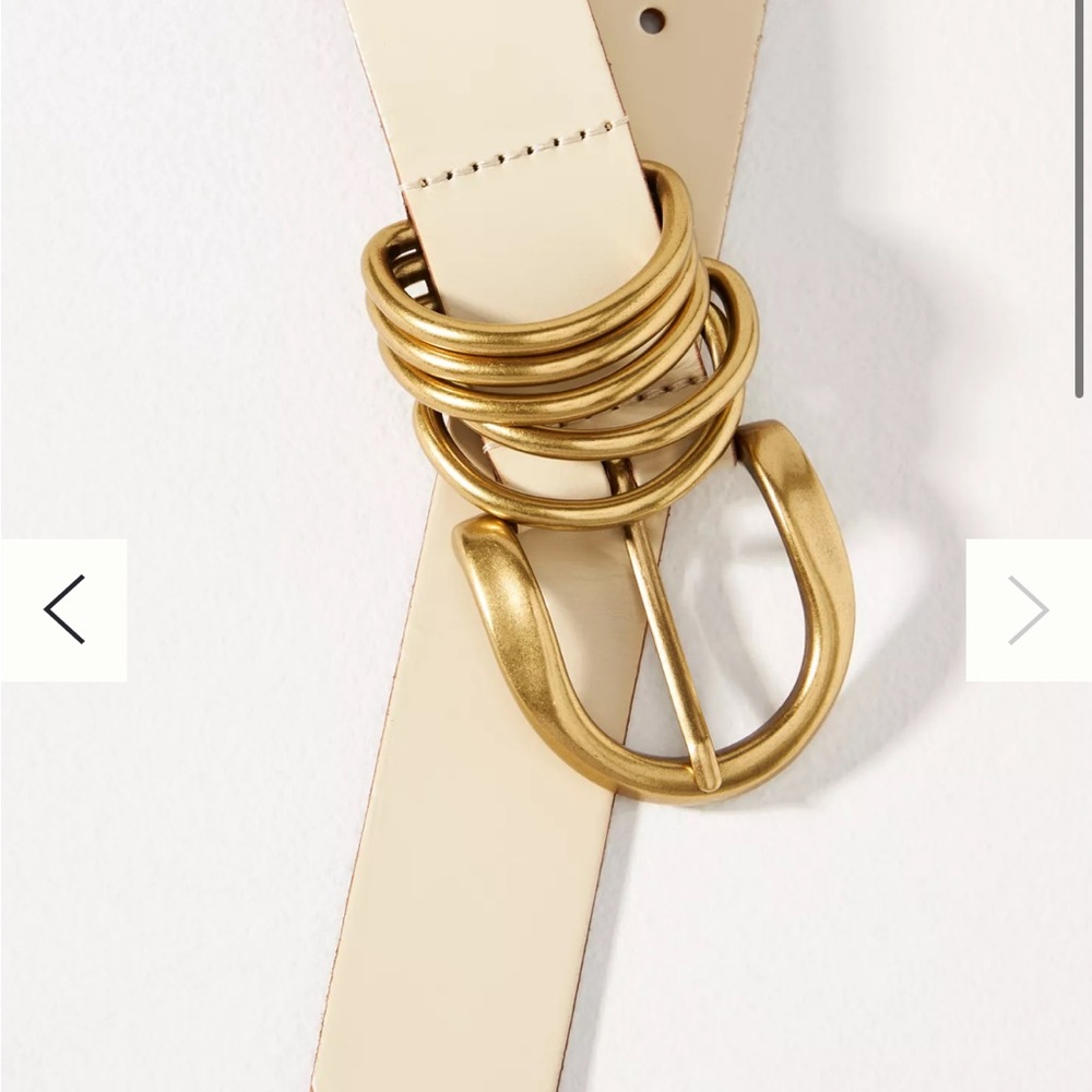 Cream and Gold Women's Belt